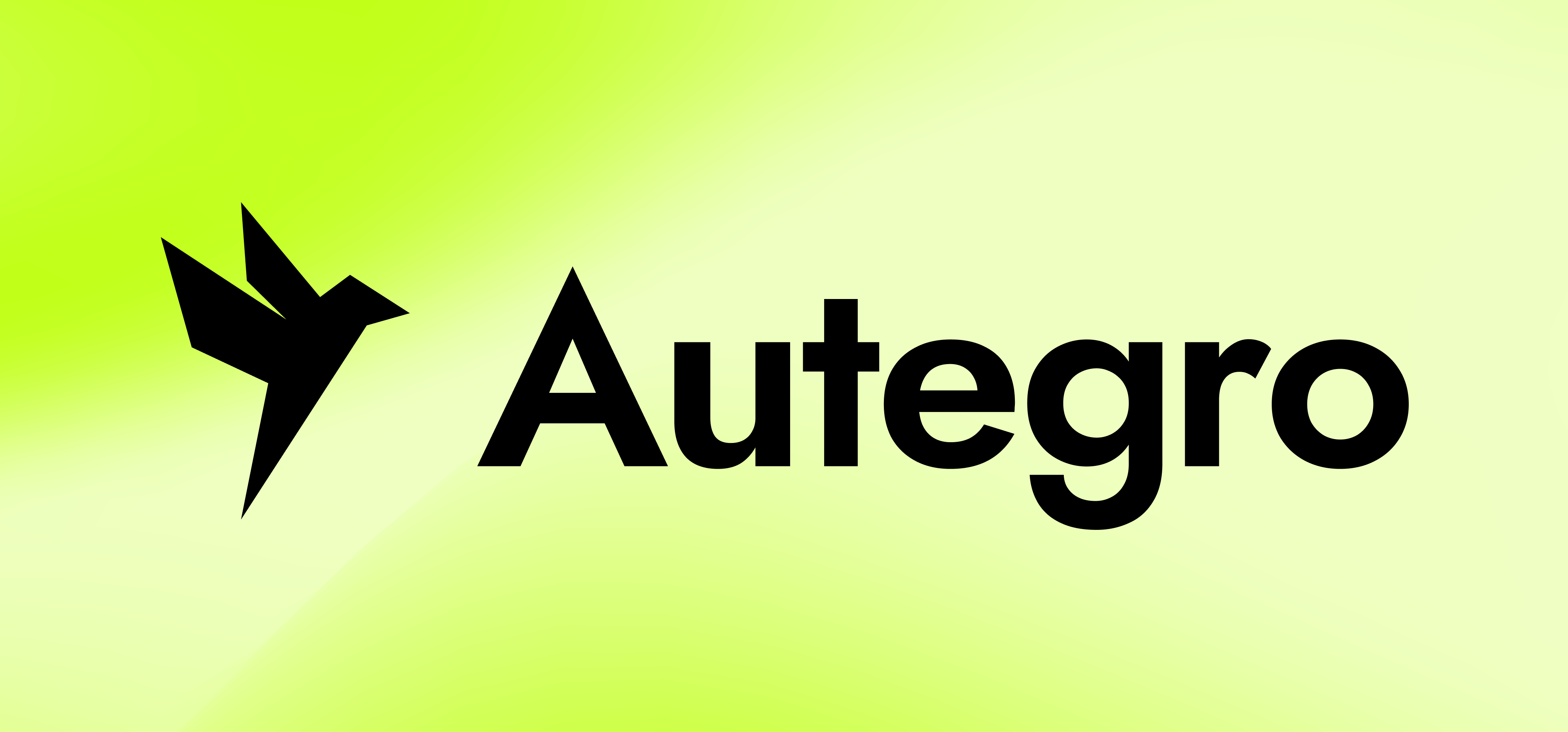Autegro Logo auf Volt Lime Gradient